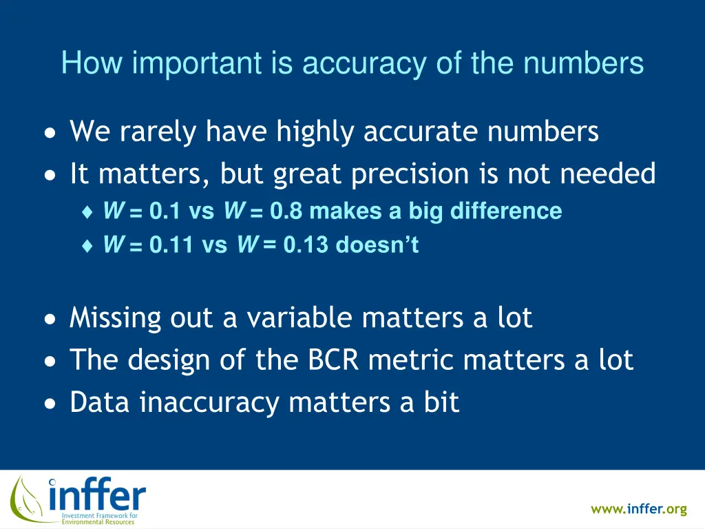 how important is accuracy of the numbers