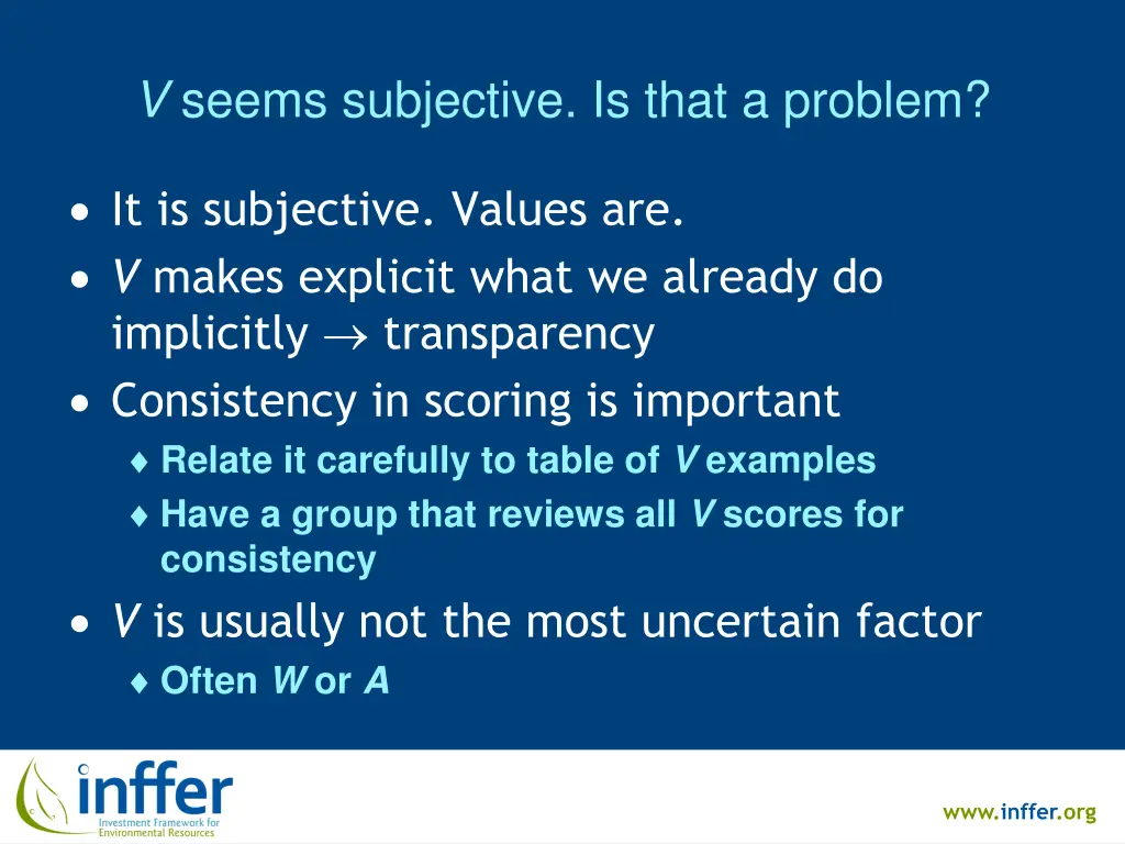 v seems subjective is that a problem