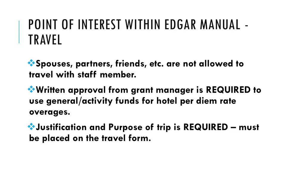 point of interest within edgar manual travel