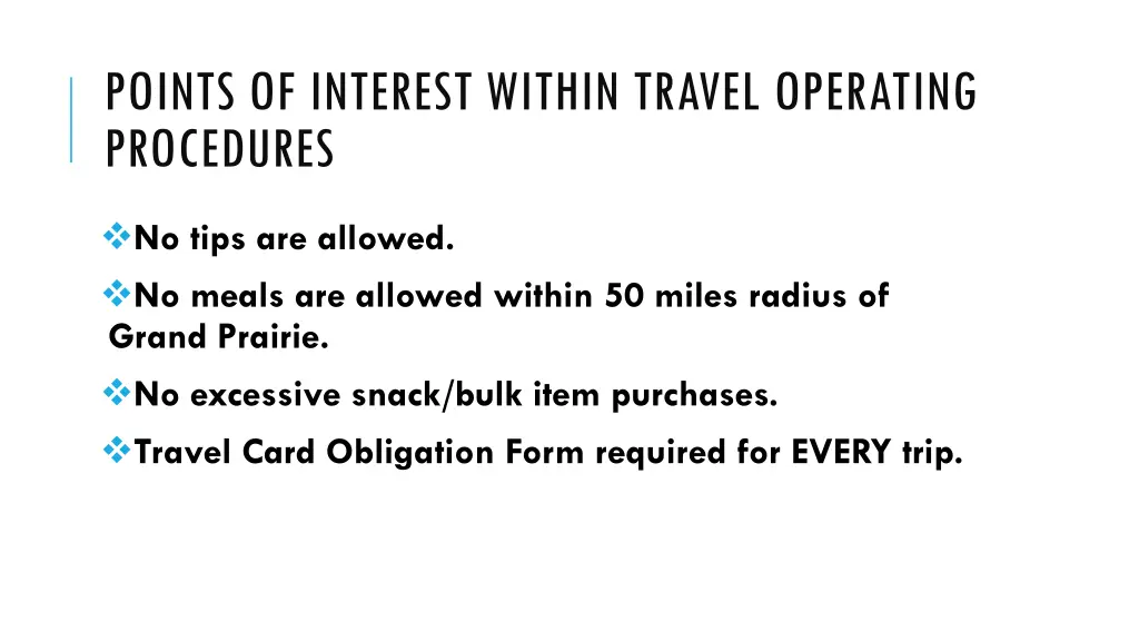 points of interest within travel operating