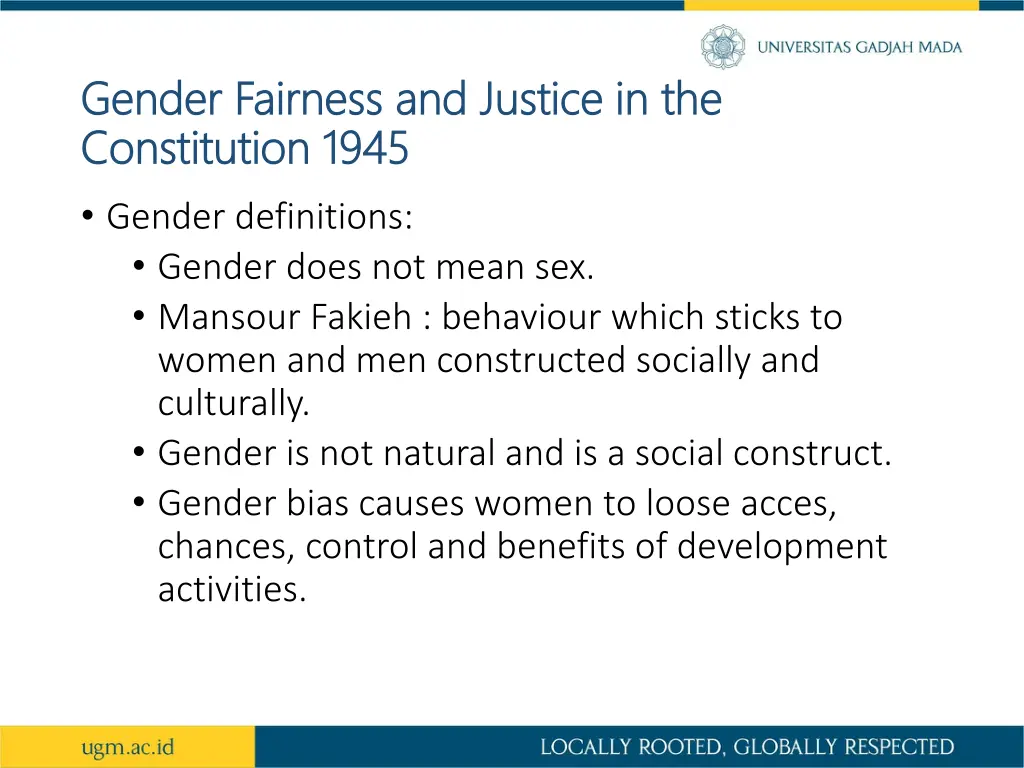 gender fairness and justice in the gender