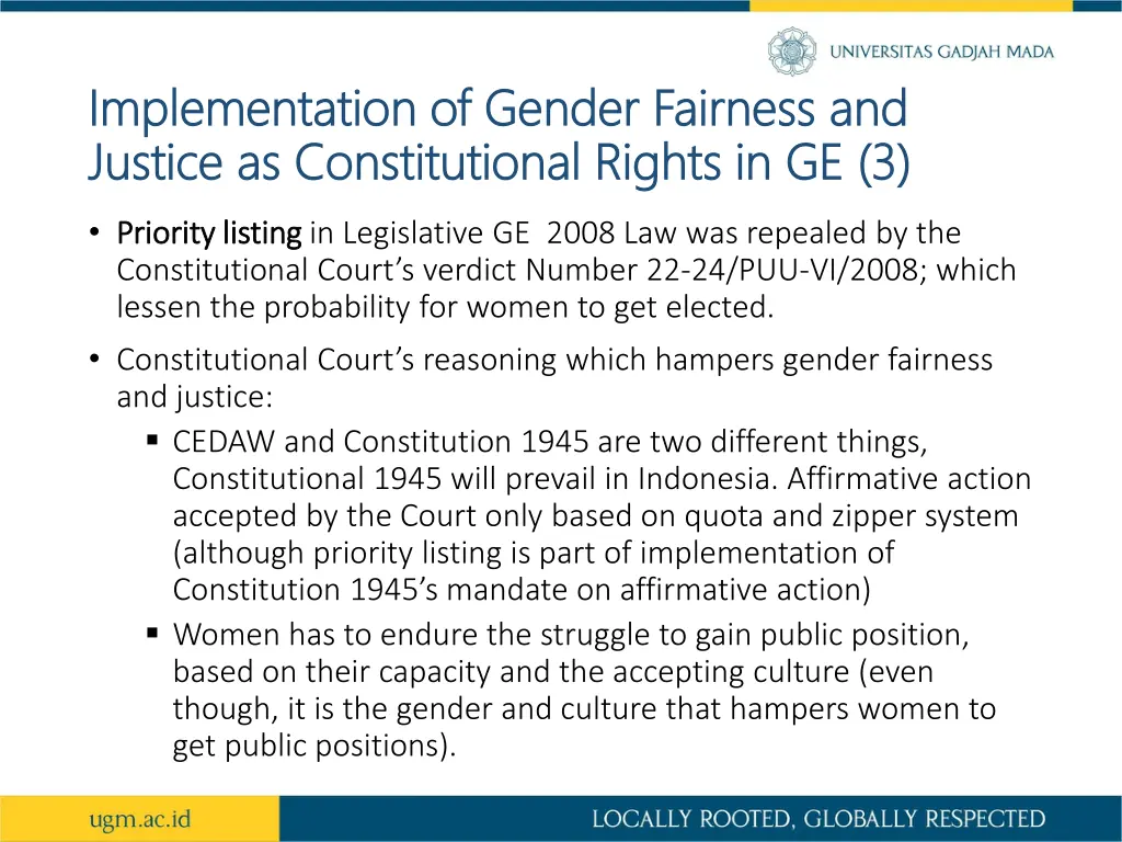 implementation of gender fairness 2