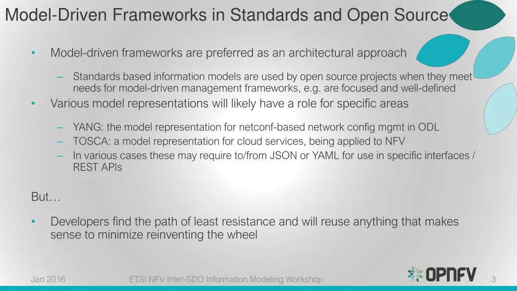 model driven frameworks in standards and open
