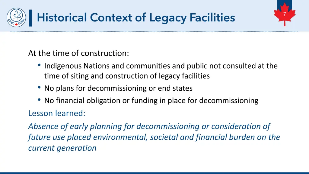 historical context of legacy facilities