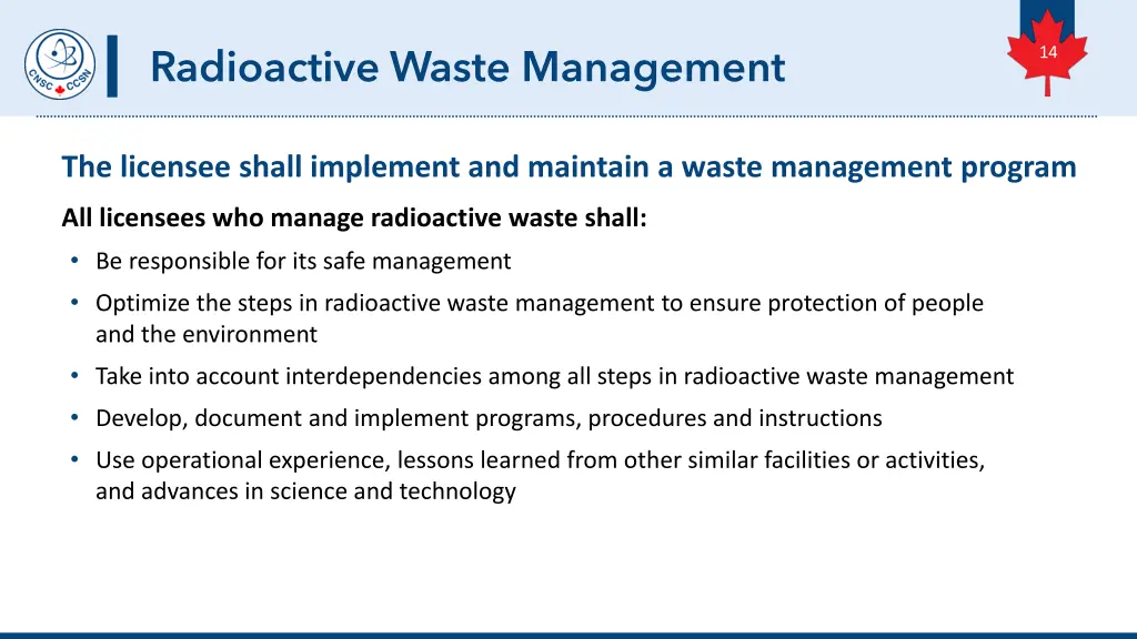 radioactive waste management