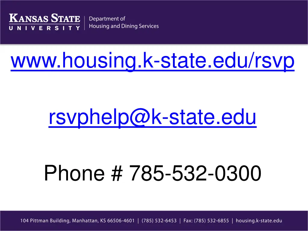 www housing k state edu rsvp