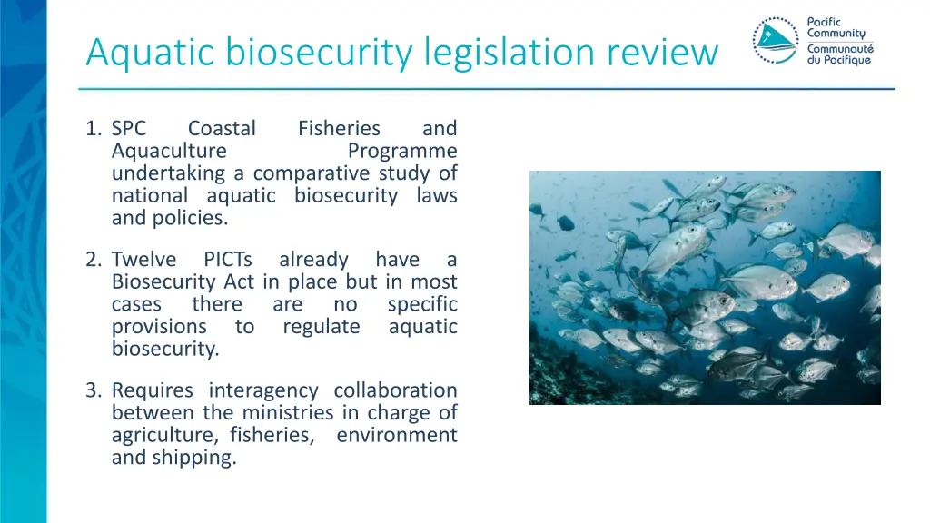 aquatic biosecurity legislation review