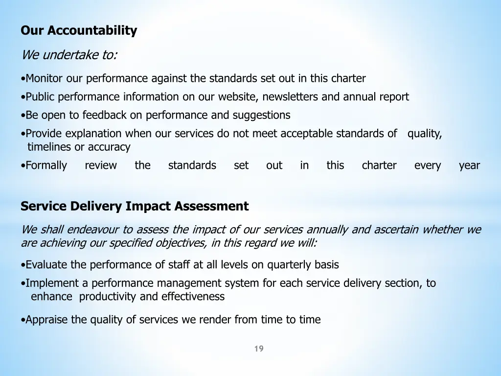 our accountability