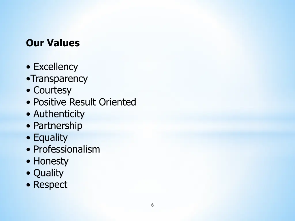 our values