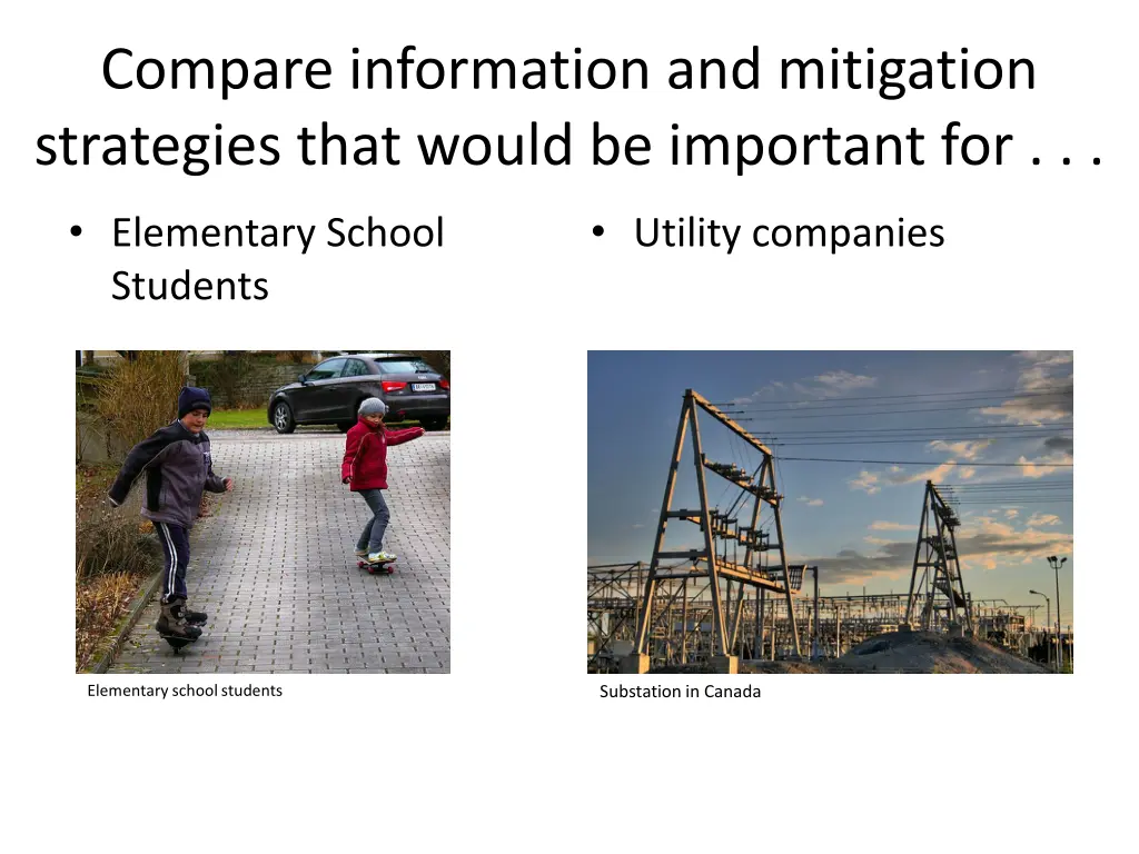 compare information and mitigation strategies