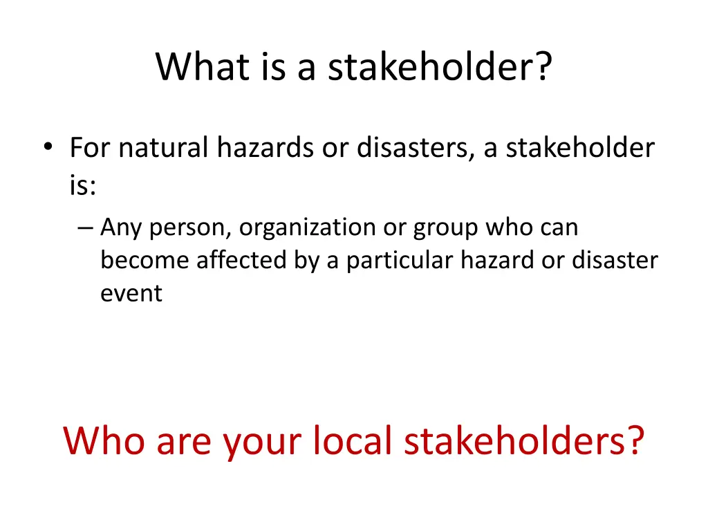 what is a stakeholder