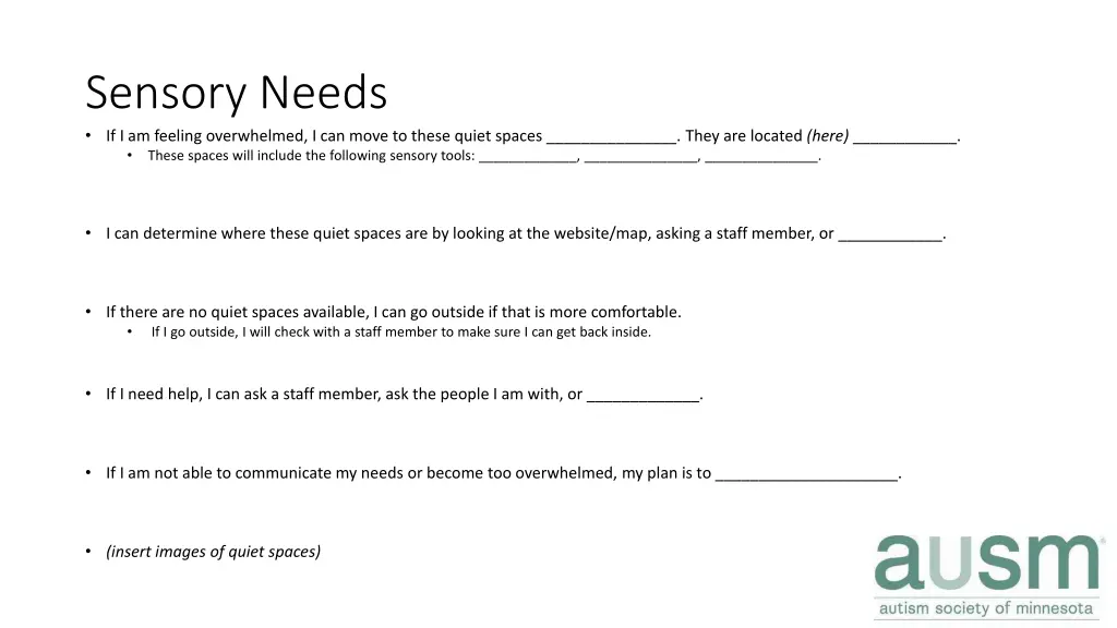 sensory needs if i am feeling overwhelmed