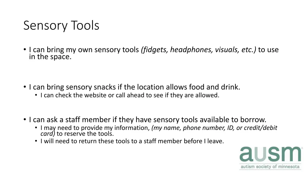 sensory tools