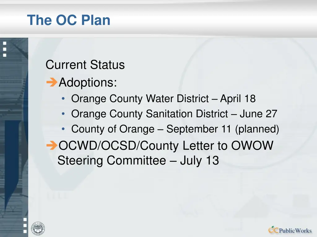 the oc plan