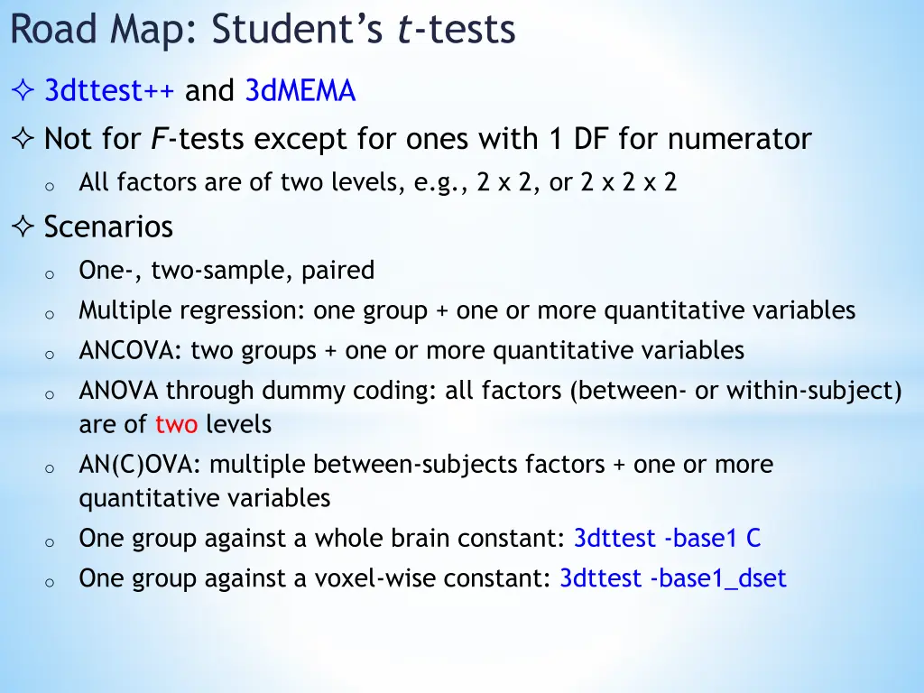 road map student s t tests