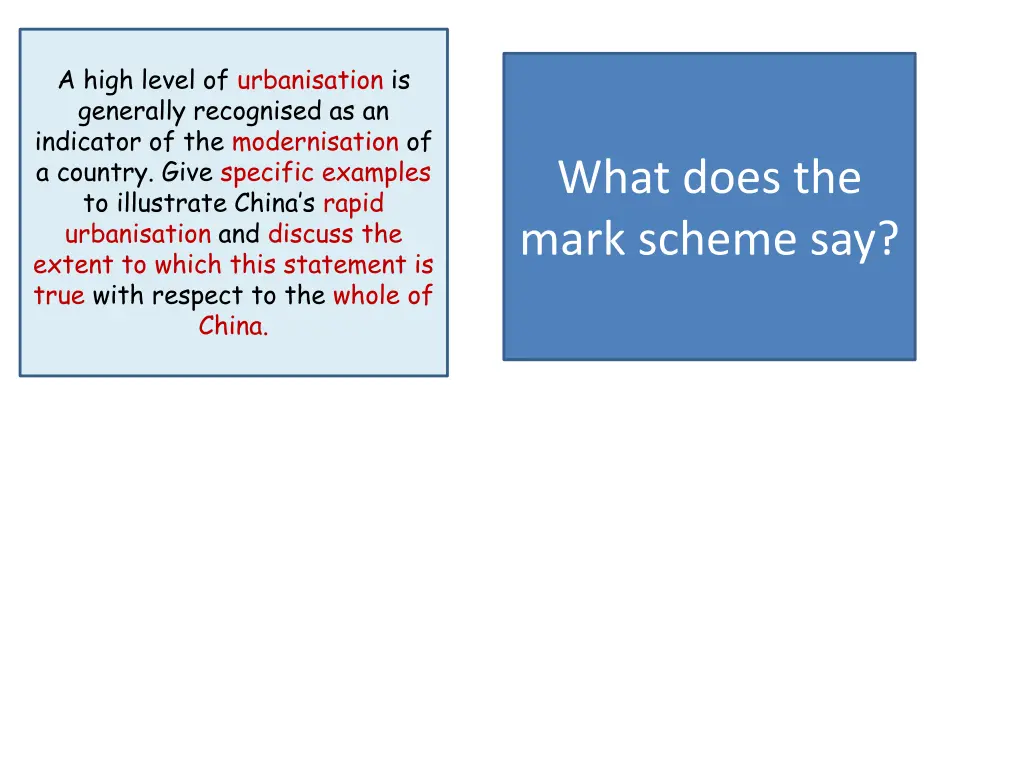 a high level of urbanisation is generally 2