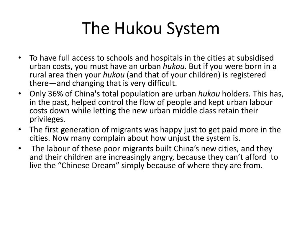 the hukou system