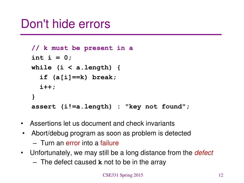 don t hide errors 2