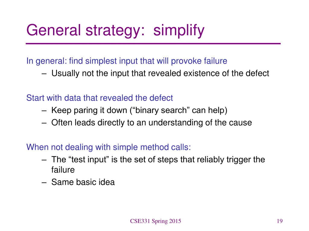 general strategy simplify