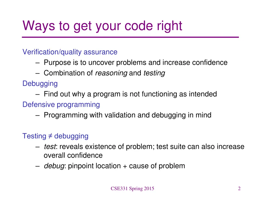 ways to get your code right