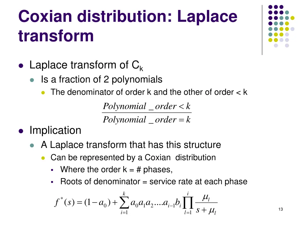 coxian distribution laplace transform