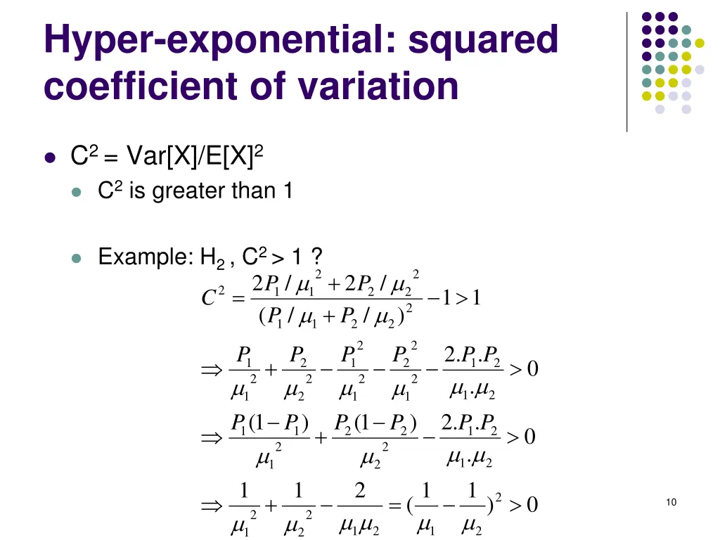 hyper exponential squared coefficient of variation