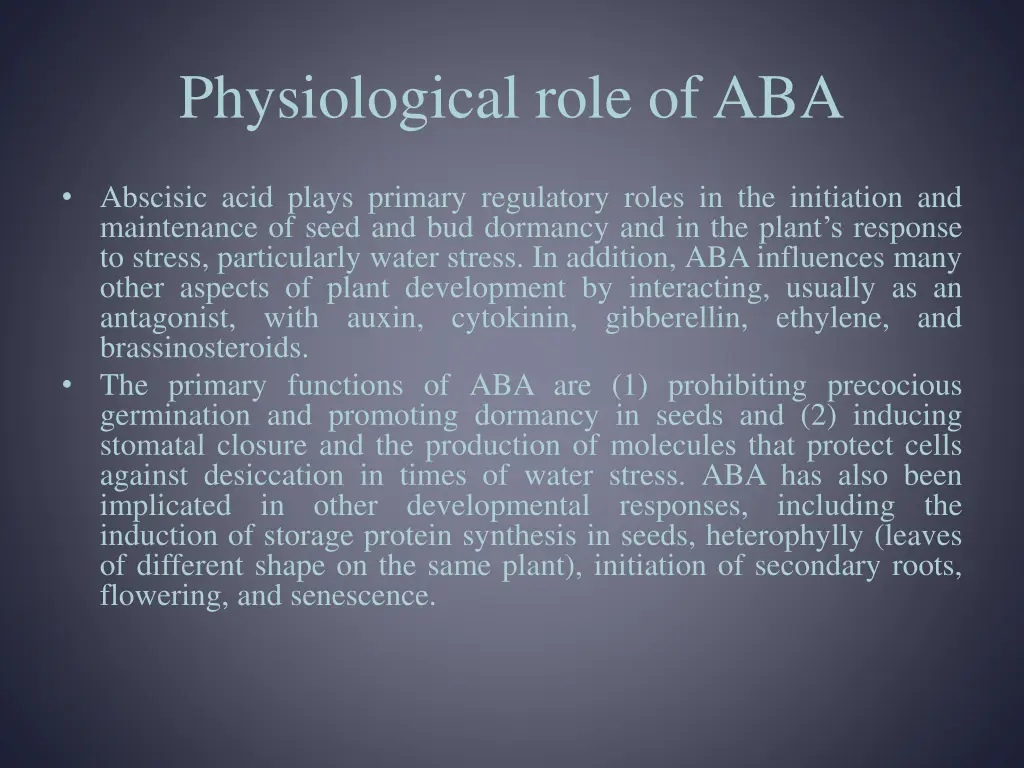 physiological role of aba