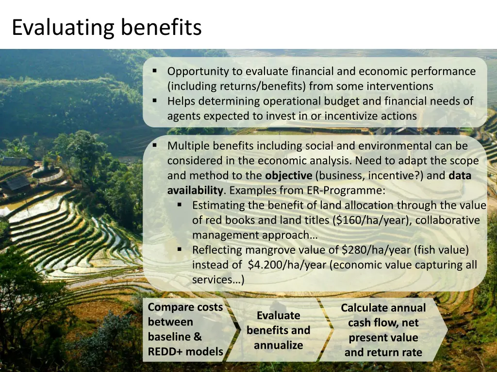evaluating benefits