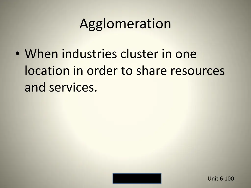 agglomeration