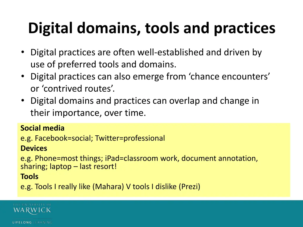 digital domains tools and practices