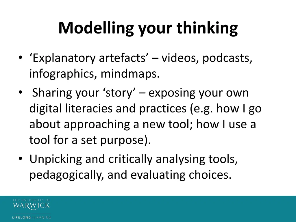 modelling your thinking