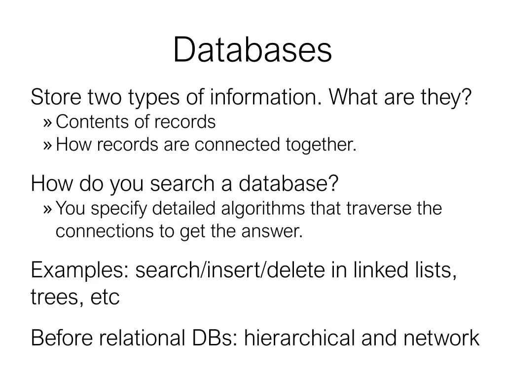 databases