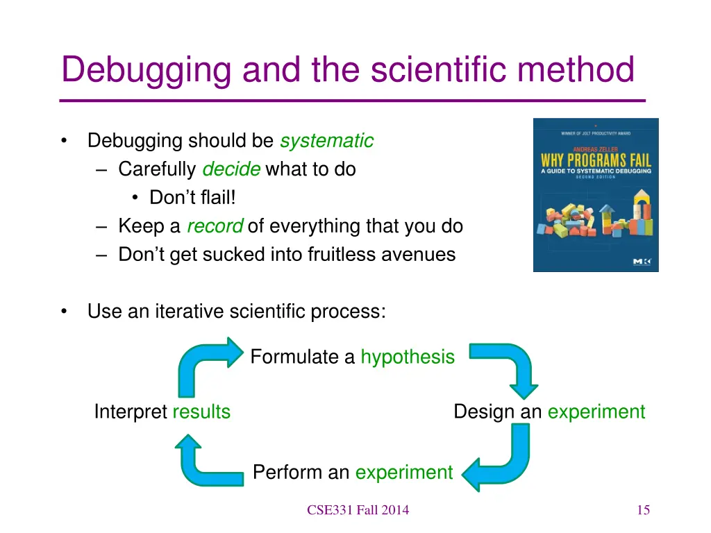 debugging and the scientific method