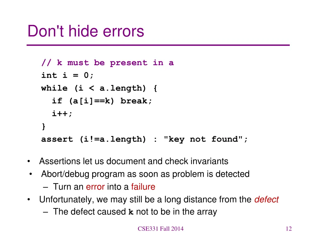 don t hide errors 2