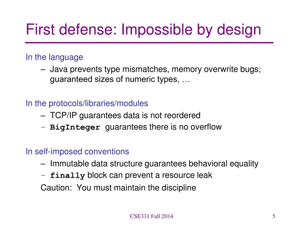 first defense impossible by design