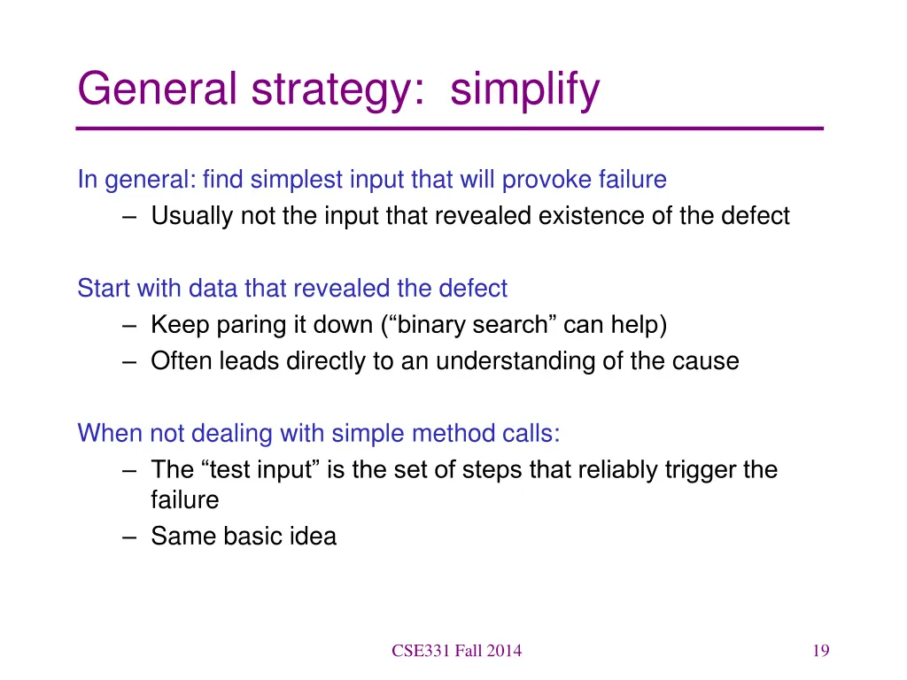 general strategy simplify