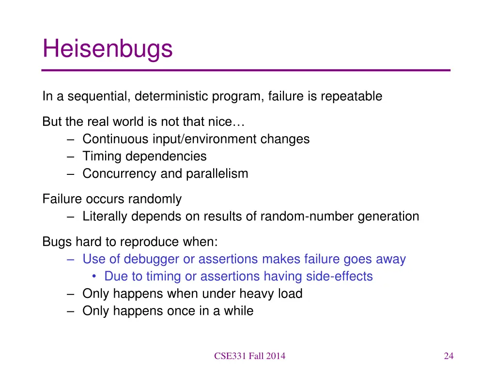heisenbugs