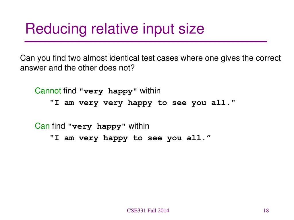 reducing relative input size