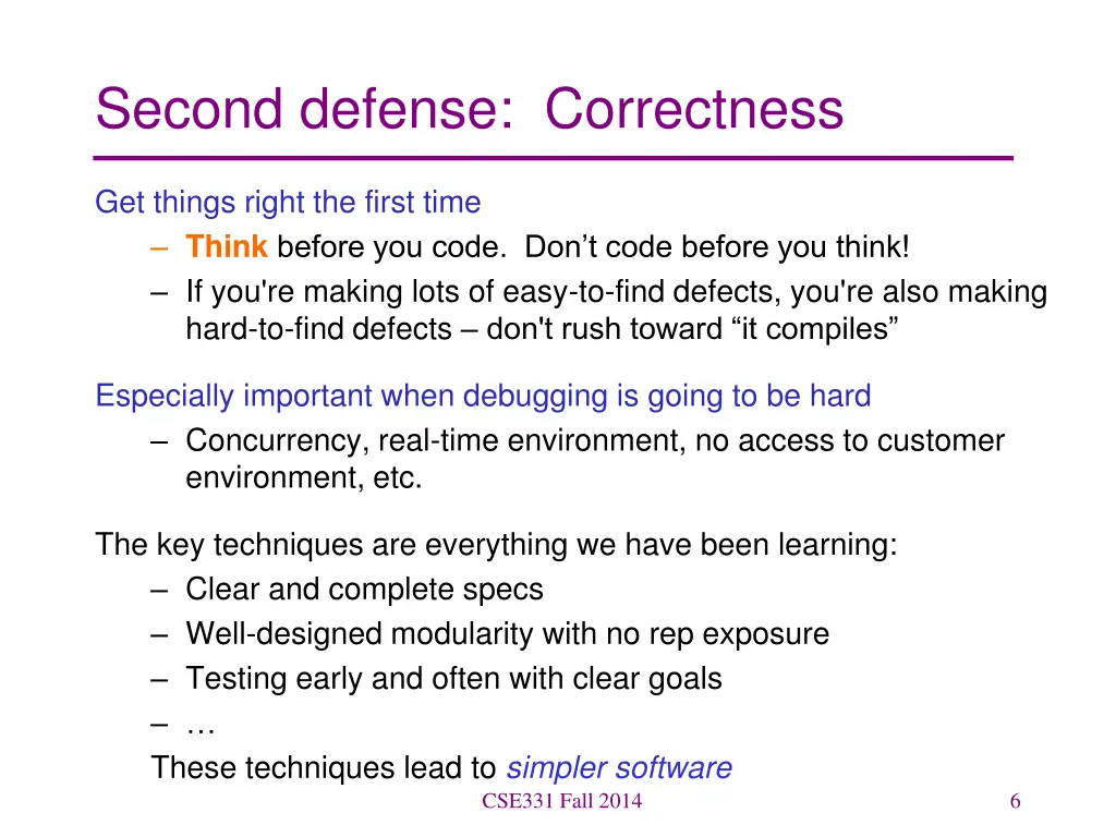 second defense correctness