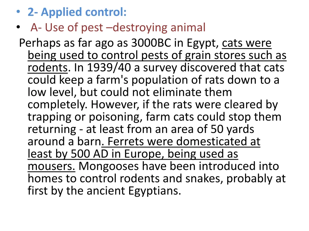 2 applied control a use of pest destroying animal