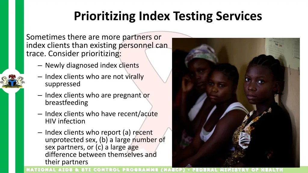 prioritizing index testing services