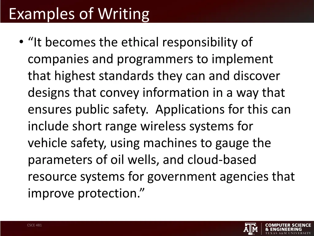 examples of writing 2