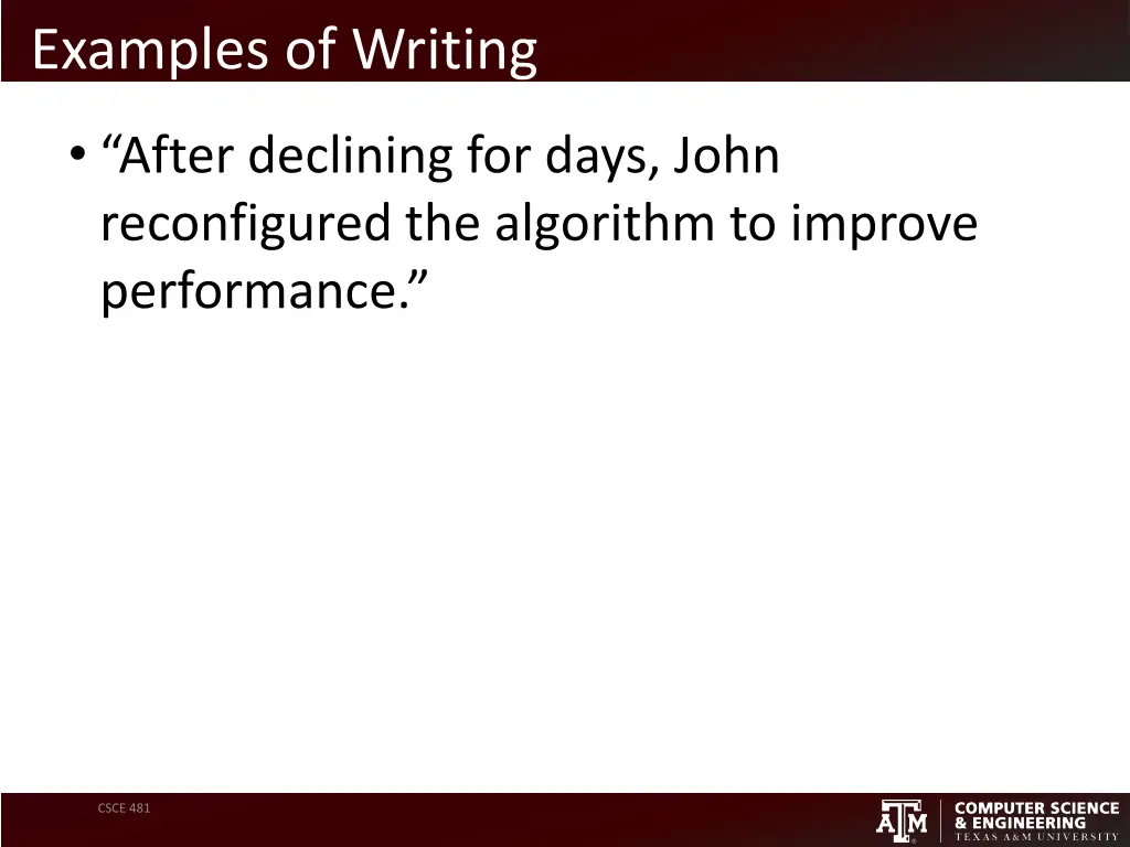 examples of writing