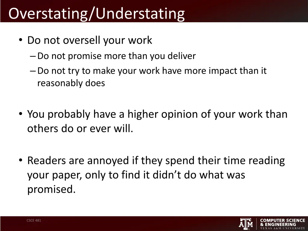 overstating understating