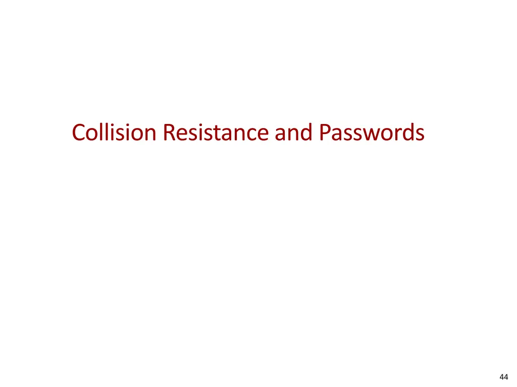 collision resistance and passwords