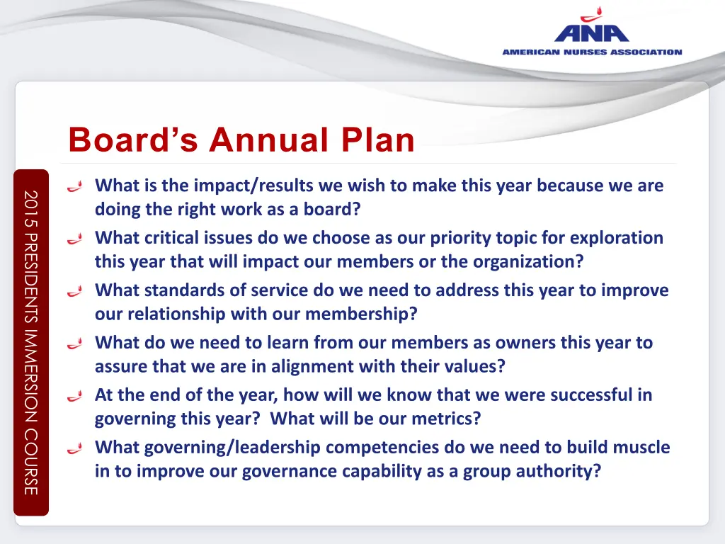 board s annual plan