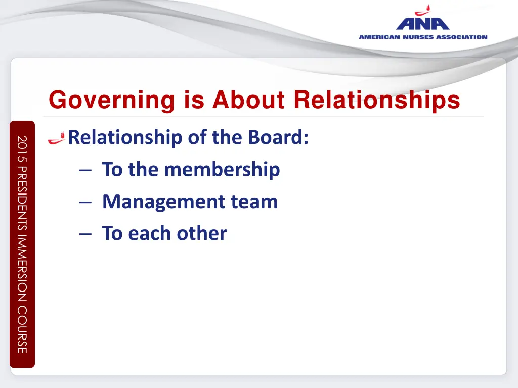 governing is about relationships