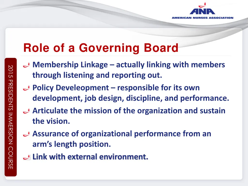 role of a governing board