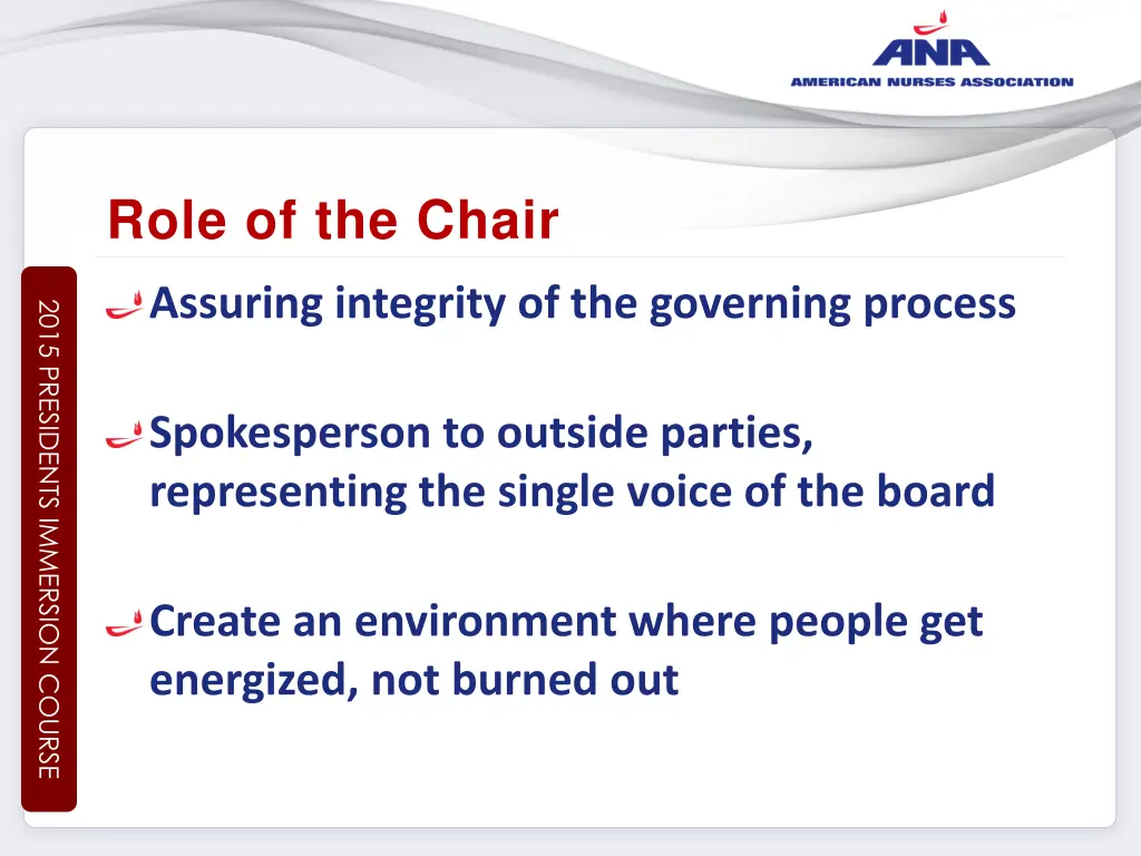 role of the chair