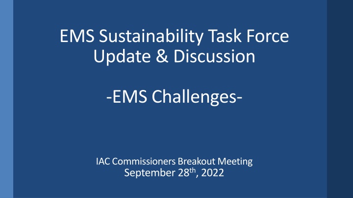 ems sustainability task force update discussion